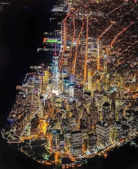 Rezin Joy Munar New York From Above, New York Guide, Nyc At Night, New York Night, Manhattan Skyline, Lower Manhattan, Night Photos, Manhattan New York, Night City