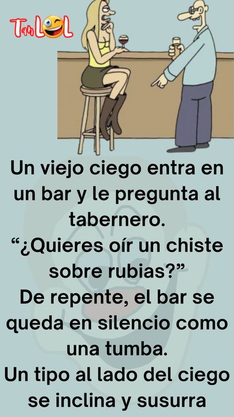 Chistes Divertidos » Un viejo ciego entra en un bar Good Morning In Spanish, Spanish Humor, Education English, English Class, In Spanish, Teaching English, Best Friends, Humor, Education