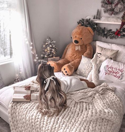 Ohhhh the weather outside is frightful ❄️ happy Saturday 🎄❤️ Big Teddy Bear In Bedroom, Teddy Bear Photo, Huge Teddy Bears, Bear Photo, The Weather Outside Is Frightful, Weather Outside Is Frightful, Teddy Girl, Big Teddy Bear, Boy Girl Nursery