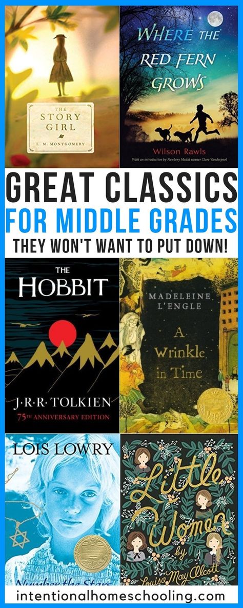 A great list of classics for middle school - grades 5, 6, 7 and 8! Middle School Literature, Books And Tea, Middle School Boys, Homeschool Middle School, Middle School Books, Classic Novels, Middle School Outfits, Middle School Reading, Middle Grade Books