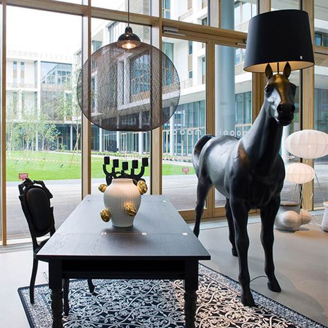 Illuminate your space with the Horse Lamp by Moooi. The Horse Lamp is sure to capture attention immediately. Moooi Light, Indoor Floor Lamps, Horse Lamp, Floor Lamp Bedroom, Urban Lighting, Floor Lamps Living Room, Large Lamps, Retro Lamp, Contemporary Floor Lamps