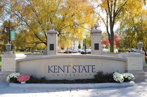 The newly reconstructed Prentice Gate greets visitors and students along the East Main Street side of the Kent campus near Rockwell Hall. Photo taken by Jeff Glidden on Oct. 21, 2009, University Tips, Kent Ohio, University Dorms, Usa University, Kent State University, Kent State, University Style, Colorado State University, Dream College