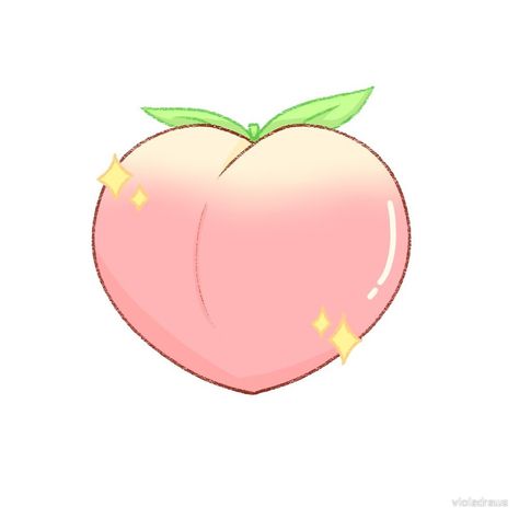 Buah Peach Aesthetic, Peach Drawing Aesthetic, Peach Art Cute, Peach Drawing Cute, Peach Doodle, Peach Pictures, Peach Cartoon, Instagram Icons Aesthetic, Cartoon Peach