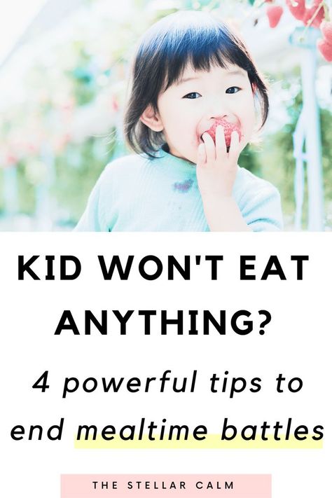 If you're struggling with mealtime battles with your toddler or child, look now further. Read the post to learn how to get your kids to eat healthy, or eat anything at all, from veggies to fruit to meat to *gasp* foods that are mixed together! I know how hard it is when your kid won't eat anything. These mealtime tips are also picky eater friendly. // toddler eating tips, picky eaters tips, how to get kids to eat How To Get Toddler To Eat Meat, How To Get My Toddler To Eat, Toddler Won’t Eat, Food Therapy For Kids, Meals Kids Will Eat, Food Kids Will Eat, Toddler Wont Eat, Picky Eating Toddler, Fruit Protein