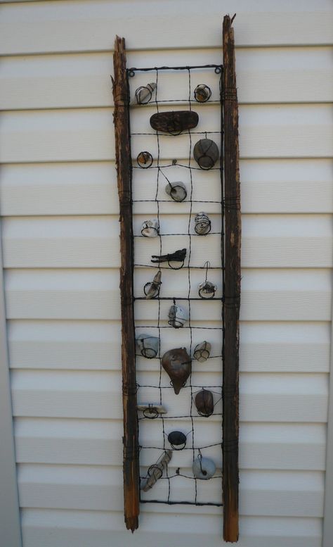 Rocks collected from our bike trip down the west coast created by Lynda Hynes Gate Trellis, Rock Collection Display, Rock Display, Handmade Jewelry Display, Rock Tumbling, Bike Trip, Wood Display Stand, Jewelry Display Cards, Hag Stones