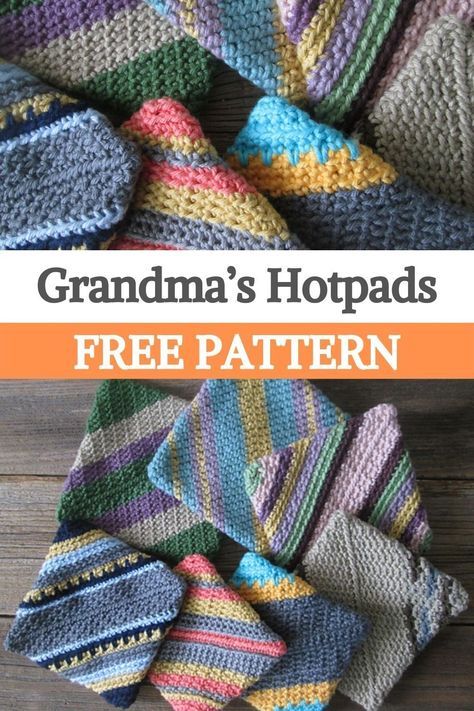 Crochet Projects Potholders, Crocheting Hot Pads, Folded Potholder Pattern, Yarn Pot Holders, Granny Square Pot Holder Free Pattern, How To Crochet A Pot Holder, Super Fast Crochet Projects, Granny Square Hot Pad, Crochet Pot Holder Free Pattern