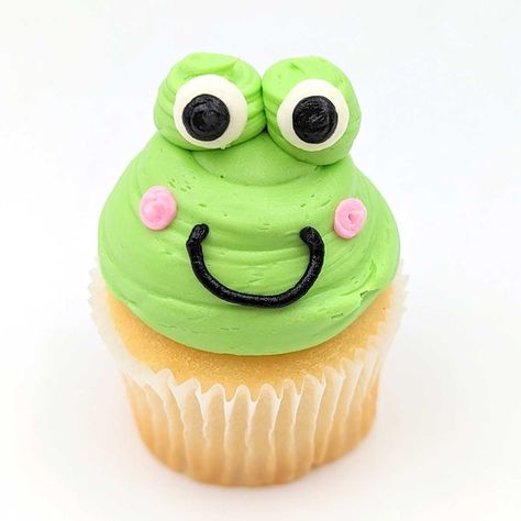 Cute Frog Cupcakes, Frog Dessert Ideas, Cupcakes Decoration Funny, Frog Cupcakes Ideas, Cupcake Competition Ideas, Simple Cupcakes Design, Cute Cupcakes Decoration, Easy Frog Cake, Cupcake Designs Birthday