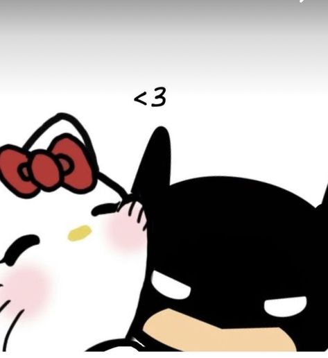 Cute Paintings For Bf, Batman And Hello Kitty Drawing, Batman Letter For Boyfriend, I Love Batman, Batman Gift Ideas For Boyfriend, Hello Kitty And Batman Valentines, Batman Bf Gifts, Batman Love Letter, Hello Kitty Kissing Batman