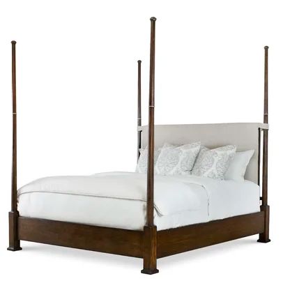 Southport King Low Profile | Perigold Beach Furniture, Linen Headboard, Hickory Furniture, Bed King, Bed Queen, Four Poster Bed, Traditional Bed, Four Poster, Poster Bed