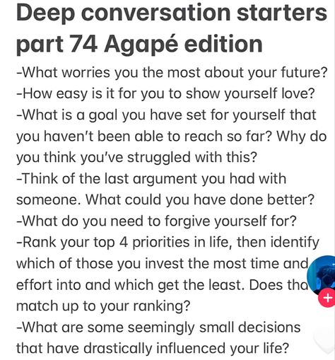 Agape Questions, Deep Conversation Starters Relationships, Friendship Questions, Truth Questions, Text Conversation Starters, Deep Conversation Topics, Conversation Starter Questions, Truth Or Truth Questions, Deep Conversation Starters