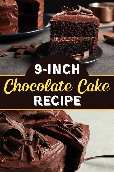 Try this 9-inch chocolate cake recipe when you want to impress your guests! It makes the richest, moistest, most wonderful dessert! Moistest Chocolate Cake Ever, 9 Inch Chocolate Cake Recipe, 9 Inch Chocolate Cake, 9 Inch Cake Recipe, 9 Inch Cake, Small Chocolate Cake, Muffin Ideas, Chocolate Cake From Scratch, Easy Cakes To Make