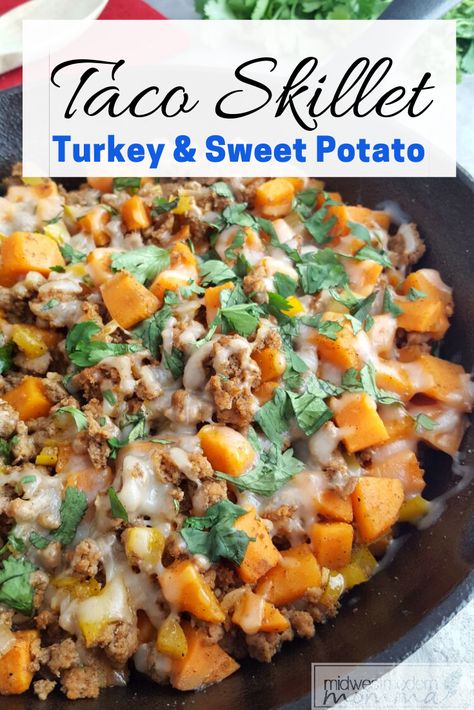 Sweet Potato Hash Recipe, Turkey Ground, Ground Turkey Recipes Easy, Potato Hash Recipe, Turkey Sweet Potato, Potato Skillet, Sweet Potato Skillet, Hash Recipe, Paleo Meal Plan