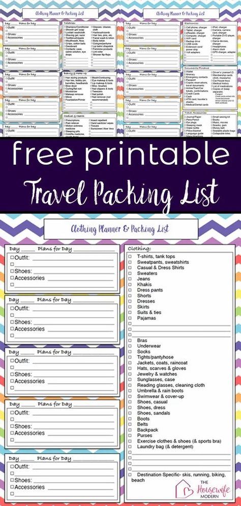 Travel Planner Printable Free Packing Lists, International Vacation Packing List, Holiday List Packing Travel Checklist, Cruise Trip Packing List, Free Vacation Planner Printable, Vacation Packing List Template, Travel Lists For Packing, Travel Packing List Template, 3 Week Vacation Packing List