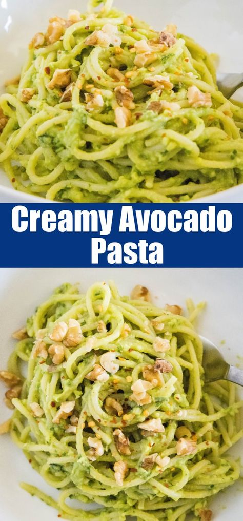 Avocado Pasta Sauce Recipes, Shrimp Avocado Pasta, Avocado Pasta Recipes, Avocado Spaghetti, Chicken Avocado Pasta, Avocado Pasta Sauce, Avocado Sauce Pasta, Creamy Avocado Pasta, 15 Minute Dinners