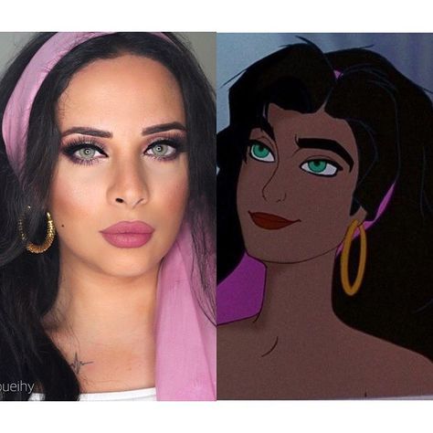 Esmeralda Makeup Disney, Esmeralda Inspired Outfit, Esmeralda Disney Costume, Esmeralda Makeup, Esmeralda Aesthetic, Esmeralda Cosplay, Ballet Makeup, Esmeralda Disney, Princess Makeup