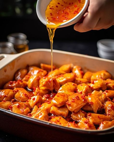 Dump this magic sauce over raw chicken in casserole & get a decadent meal in no time Magic Sauce, Chicken Bites Recipes, Sweet Chili Chicken, Chili Chicken, Chicken Entrees, Raw Chicken, Chicken Main Dishes, Chicken Bites, Chicken Recipes Casserole