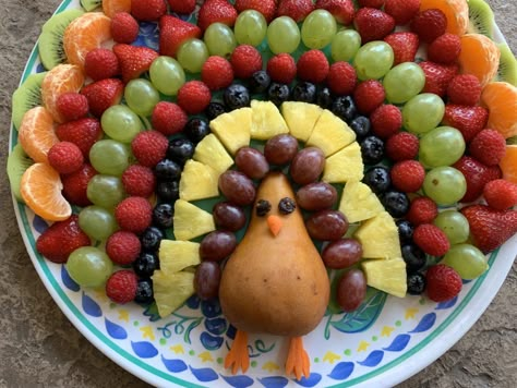 How To Make Tami’s Fruit Turkey Tray! Turkey Fruit Platter, Turkey Veggie Tray, Turkey Fruit, Thanksgiving Veggies, Fruit Turkey, Thanksgiving Fruit, Thanksgiving Vegetables, Thanksgiving Brunch, Thanksgiving Appetizer