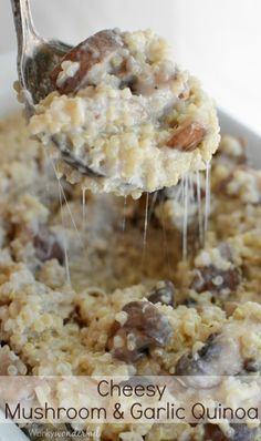 Mushroom and Roasted Garlic Quinoa : A Creamy and Cheesy Gluten Free Side Dish Recipe : vegetarian Garlic Quinoa, Gluten Free Side Dish, Gluten Free Side, Gluten Free Recipes Side Dishes, Gluten Free Sides Dishes, Low Carb Snack, Recipe Vegetarian, Vegetarian Side Dishes, Roasted Garlic