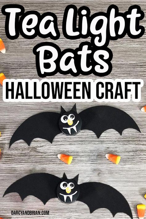 Make these bat tea lights for a cute Halloween craft. They are easy to create in 15 minutes or less using flameless tea light candles. Get the kids involved for a fun family project making DIY Halloween decorations. Don't forget to grab the printable pattern template! Halloween Decorations For Preschool, Tea Light Crafts Diy, Tissue Paper Suncatcher, Halloween Bats Crafts, Halloween Crafts For Kids To Make, Craft For Halloween, Tea Light Crafts, Free Craft Templates, 2024 Party