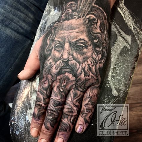 Zeus hand tattoo. Zues Tattoo Hand, Zeus Hand Tattoo, Greek Hand Tattoo, Greek Evil Eye Tattoo, Hand Tattoos Pictures, Hand Tattoo Images, Hand Tattoo Designs, Tiger Tattoo Sleeve, Zeus Tattoo