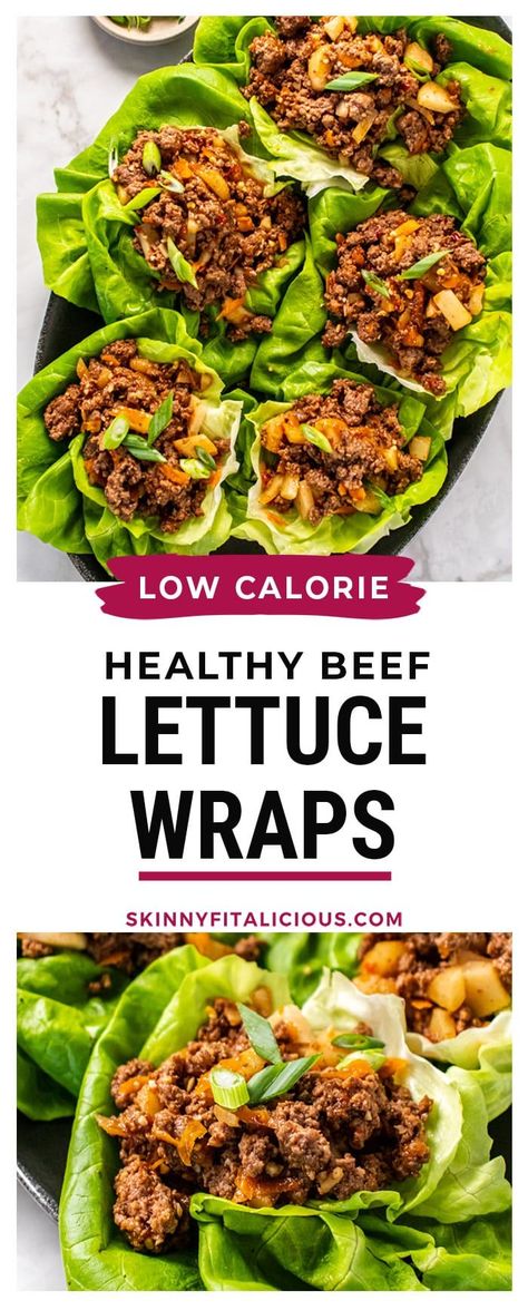 Lettuce Wraps Healthy Easy, Lettuce Wraps Pf Changs Recipe, Ground Beef Lettuce Wraps, Low Carb Lettuce Wraps, Easy Lettuce Wraps, Lettuce Wraps Healthy, Steak And Broccoli, Beef Wraps, Beef Lettuce Wraps