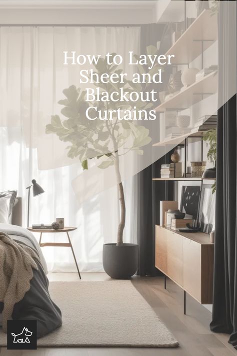 Learn about using a double curtain rod for easy layering. This pin provides a guide on installing a double rod system, allowing you to hang sheer curtains on the inner rod and blackout curtains on the outer one, offering versatility in light control and privacy. Curtains Ideas For Living Room, Curtains Ideas Modern, Shear Curtains, Sheer Curtains Bedroom, Sheers Curtains Living Room, Sliding Door Curtains, Sheet Curtains, White Blackout Curtains, Double Curtain Rod