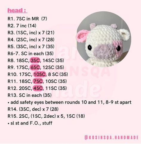 Free pattern @kosinsqa.handmade 🌻 . Please don’t forget to tag and follow the designer of the pattern when publishing your works… | Instagram Crocheted Cow Pattern, Crochet Keychains, Crochet Tutorial Pattern, Quick Crochet Patterns, Mode Crochet, Crochet Keychain Pattern, Pola Amigurumi, Crochet Cow, Crochet Animals Free Patterns