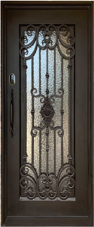 Wrought Iron Front Door, Iron Front Door, Iron Entry Doors, Bug Screen, Window Grill Design, Window Grill, Wrought Iron Doors, Goth Home Decor, Iron Door