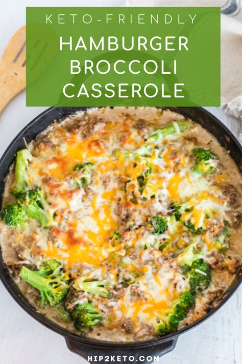 Hamburger Broccoli Casserole, Hamburger Broccoli, Healthy Hamburger Meat Recipes, Keto Hamburger, Healthy Hamburger, Beef Ground, Healthy Meat Recipes, Low Carb Casseroles, One Skillet Meals