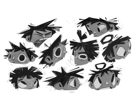 Eyes Watching Art, Eyes Drawing Illustration, Animation Reference Character, Reference Looking Down, Character Design Objects, Cartoon Character Styles, 2d Character Design Animation, One Eyed Character Design, Multi Eyed Character