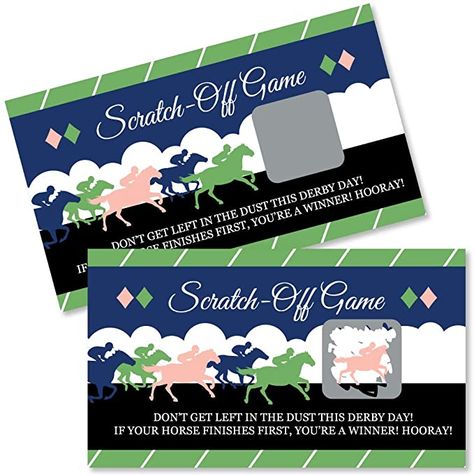 Amazon.com: Kentucky Horse Derby - Horse Race Party Game Scratch Off Cards - 22 Count : Home & Kitchen Horse Race Party, Kentucky Derby Party Games, Horse Racing Party, Horse Race Game, Event Games, Pc Photo, Derby Horse, Race Party, Scratch Off Cards