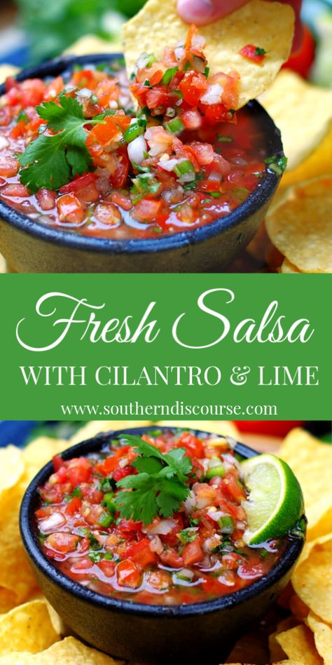 Salsa With Cilantro, Quick Salsa, Tomato Salsa Recipe, Fresh Salsa Recipe, Easy Salsa Recipe, Salsa Guacamole, Fresh Tomato Recipes, Homemade Salsa Recipe, Easy Salsa