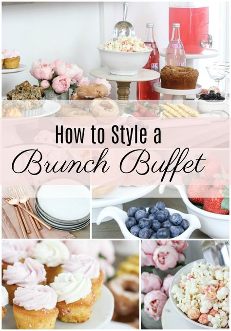 How to Style a Brunch Buffet - Rooms For Rent blog How To Set Up A Brunch Buffet Table, Brunch Party Buffet, Brunch Entertaining Ideas, Brunch Food Table Display, Ladies Brunch Ideas Decor, Brunch Table Ideas Decor, Ladies Brunch Decor, Bridal Brunch Food Table, Brunch Ideas Easy Party