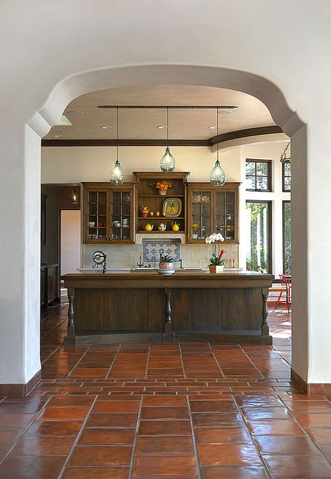 MARISOL | Mark Cristofalo & Company | Monterey California Decorative Archway, Kitchen Archway, California Home Interior, Spanish Kitchen, Spanish Bungalow, Old California, Monterey Peninsula, Mediterranean Kitchen, Spanish Mediterranean