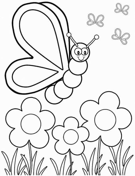 Butterfly Kindergarten Coloring Pages - Kindergarten Coloring Pages Free Kindergarten Coloring Sheets, Spring Coloring Sheets, Coloring Worksheets For Kindergarten, Insect Coloring Pages, Bug Coloring Pages, Kindergarten Colors, Kindergarten Coloring Pages, Preschool Coloring Pages, Spring Coloring Pages