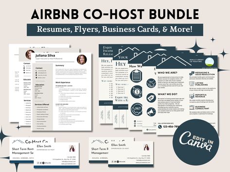 Airbnb Cohost, Resume Business, Airbnb Tips, Logo Edit, Airbnb Welcome Book Template, Airbnb Welcome Book, Advertising Flyers, Marketing Brochure, Marketing Advertising