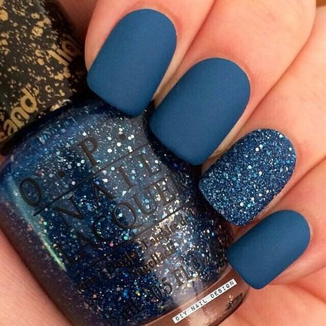 Denim Nails, Nails 2017 Trends, Quinceanera Nails, Emerald Nails, New Years Nail Designs, Nagellack Trends, Matte Nail Polish, Nail Colors Winter, Matte Nails Design