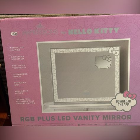 White Hello Kitty Vanity Mirror Hello Kitty Vanity Mirror, Impression Vanity, Hello Kitty Vanity, Hello Kitty Mirror, White Hello Kitty, Impressions Vanity, Mirror Color, Kitty Stuff, Led Vanity