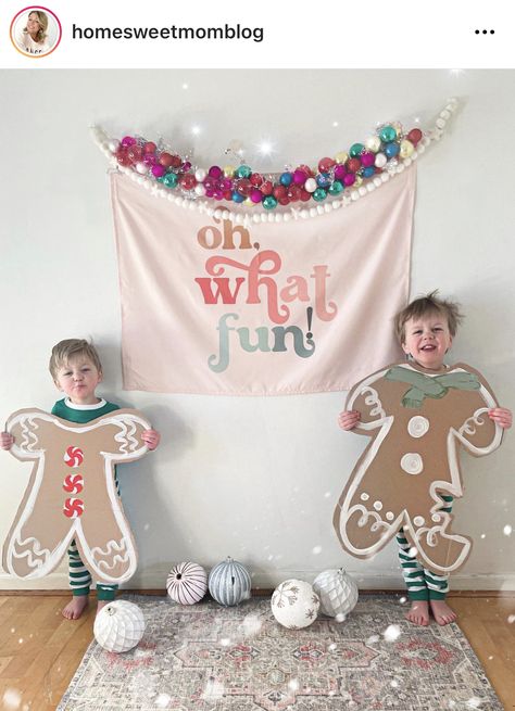 Kids Gingerbread House Decorating Party, Winter Candyland Birthday, Gingerbread Man Photo Booth, Holiday Themed Birthday Party, Christmas Party Birthday, First Birthday Party Christmas Theme, Ginger Bread Birthday Party Theme, Oh Snap Gingerbread Party, Ginger Bread Party Decor