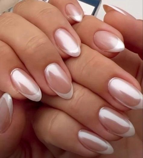 Elevate your bridal look with these exquisite French almond coffin nails, meticulously handcrafted for a touch of elegance. Perfect for your special day, these acrylic extensions blend classic French style with modern sophistication. Each set is lovingly made in France, ensuring a unique and high-quality finish that will make your wedding ensemble truly unforgettable. Explore the charm of handmade nails and add a chic, personalized touch to your bridal beauty. Ideal for brides seeking a timeless yet contemporary nail design. White Tip Nails, Nagel Tips, French Tip Acrylic Nails, White Nail Art, Pearl Nails, White Nail Designs, Nail Length, Bridal Nails, Prom Nails