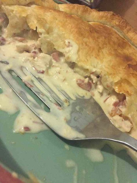 Leftover Turkey and Ham Pie Leftover Turkey And Ham Recipes, Turkey And Ham Pie Recipe, Leftover Turkey And Ham Pie, Turkey Ham And Leek Pie, Ham And Mushroom Pie, Leftover Turkey Pot Pie With Cream Of Chicken Soup, Turkey And Ham Pie, Chicken And Ham Pie, Turkey Crown