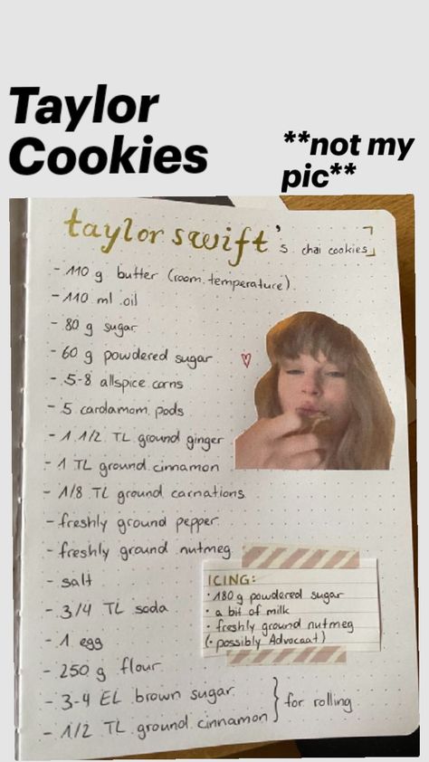 #taylorswift #cookies #chaicookies Taylor Swifts Chai Cookies, Taylor Swift Recipes, Taylor Swift Chai Tea Cookies, Taylor Swift Chai Cookies, Taylor Swift Cookies, Chai Cookies Recipe, Chai Cookies, Swiftie Aesthetic, Leaves Falling