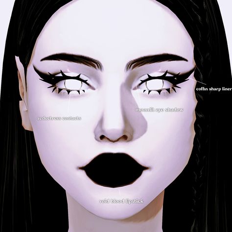 ☠️the vampiress - a collection of vampy makeup☠️ | Patreon Sims 4 Cc Goth Makeup Patreon, Sims 4 Cc Goth Eyeliner, Sims 4 Goth Face Paint, Ts4 Face Paint, Sims 4 Cc Alternative Makeup, Sims 4 Cc White Face Paint, Sims 4 Goth Eyeliner, Sims 4 White Face Paint, Sims 4 Emo Makeup