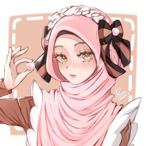 Hijabi Chibi, Hijab Girl Drawing, Hijabi Pfp Cartoon, Whatsapp Profile Wallpaper, Cartoon Muslimah, Muslim Anime, Hijab Anime, Hijab Art, Anime Hijab