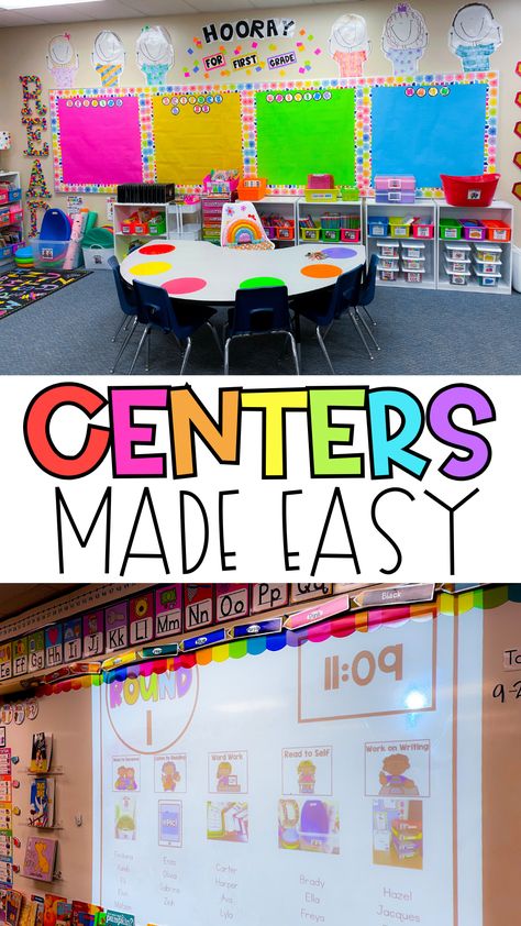 Learning Centres In The Classroom, Literacy Centers In Kindergarten, Kindergarten Smorgasboard Centers, Small Group Rotations Kindergarten, First Grade Reading Centers Literacy Stations, Literacy Center Rotation Chart, Kindergarten Reading Groups Organization, Reading Center 2nd Grade, Station Ideas For First Grade