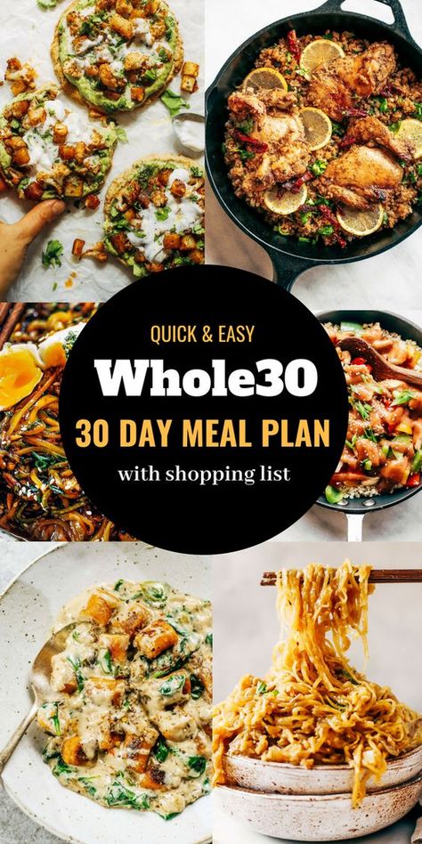 Easy Whole 30 Meal Plan, Whole30 Meal Plan, 30 Day Meal Plan, The Whole 30, Whole30 Meal Prep, Whole 30 Lunch, Whole 30 Meal Plan, Easy Whole 30 Recipes, Day Meal Plan