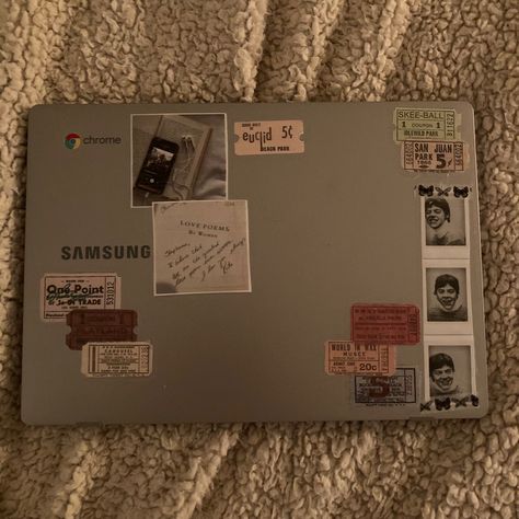 Coquette Laptop Stickers, How To Decorate Laptops With Stickers, Downtown Laptop Wallpaper, Decorated Laptop Aesthetic, Laptop Inspo Stickers, Laptop Decoration Ideas Aesthetic, Decorated Laptop Stickers, Chromebook Stickers, Cute Ways To Decorate Your Laptop