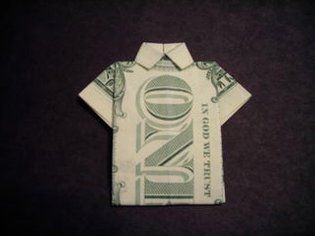 School Art Ideas, Dollar Bill Shirt, Fold A Dollar Bill, Money Origami Heart, Fold Dollar Bill, Money Origami Tutorial, Origami Guide, Origami Shirt, Folding Money