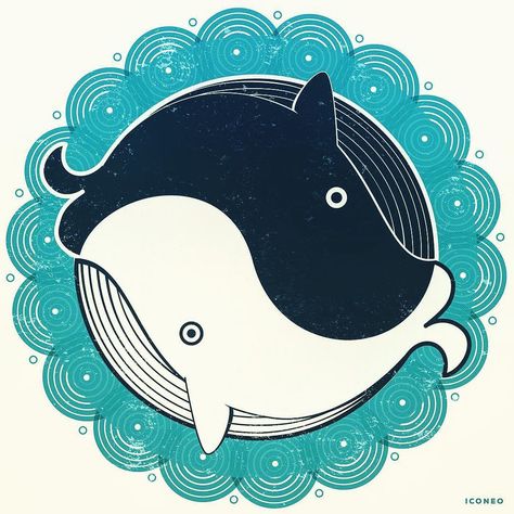 Yin Yang Art, Balance Art, Card Poster, Whale Art, Principles Of Art, Principles Of Design, A Whale, Travel Pins, Art Et Illustration