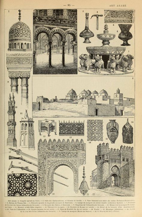 Poster Arabic, Culture Poster, Arabic Architecture, Architecture Gifts, French Dictionary, Gifts For History Buffs, Newspaper Art, Arab Culture, Architecture History